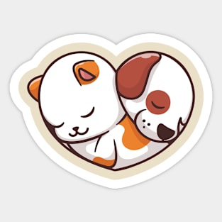 Cute cat dog Sticker